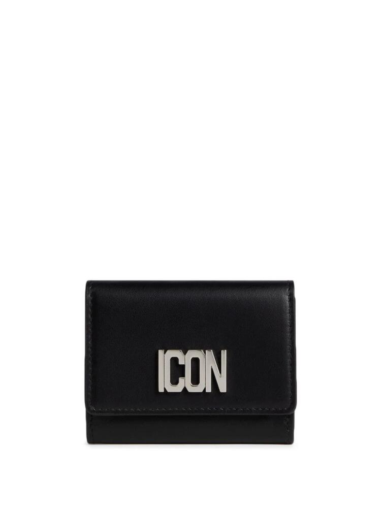 DSQUARED2 Icon plaque leather wallet - Black Cover