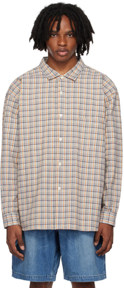 nanamica Orange Euro Check Shirt Cover