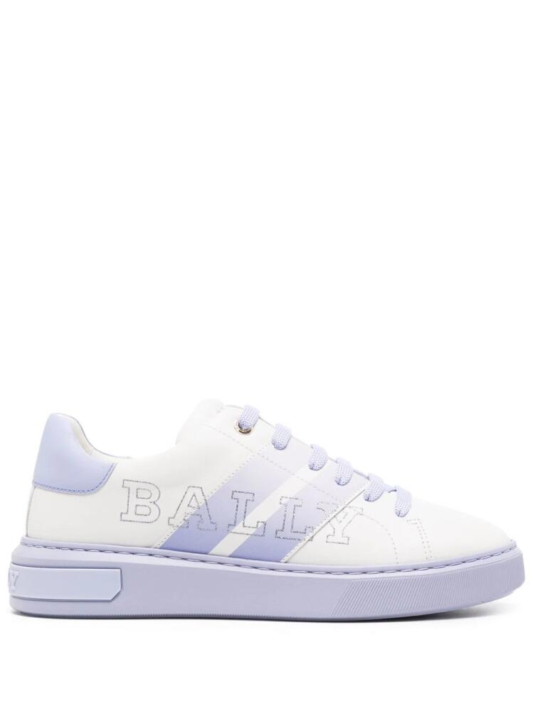 Bally side-stripe logo-print sneakers - White Cover