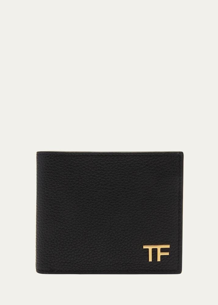 TOM FORD Men's T Line Classic Grain Leather Bifold Wallet Cover