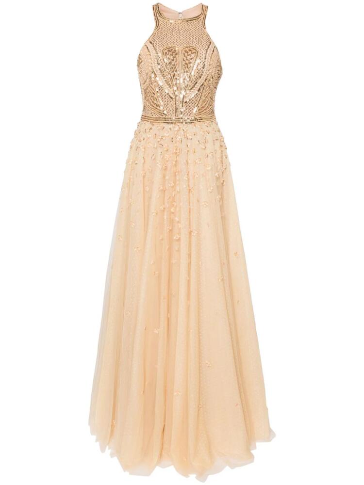 Saiid Kobeisy beaded halterneck gown - Gold Cover