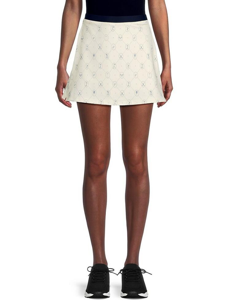 WeWoreWhat Women's Graphic Active Mini Skirt - Off White Cover