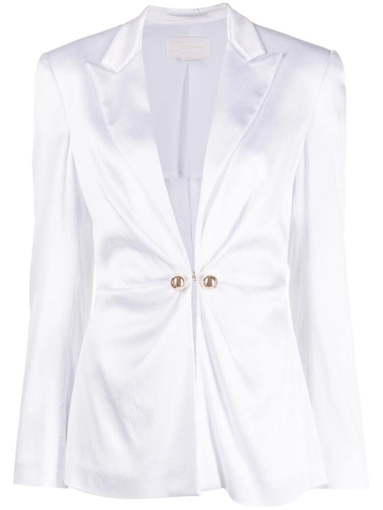 Genny decorative button single-breasted blazer - White Cover