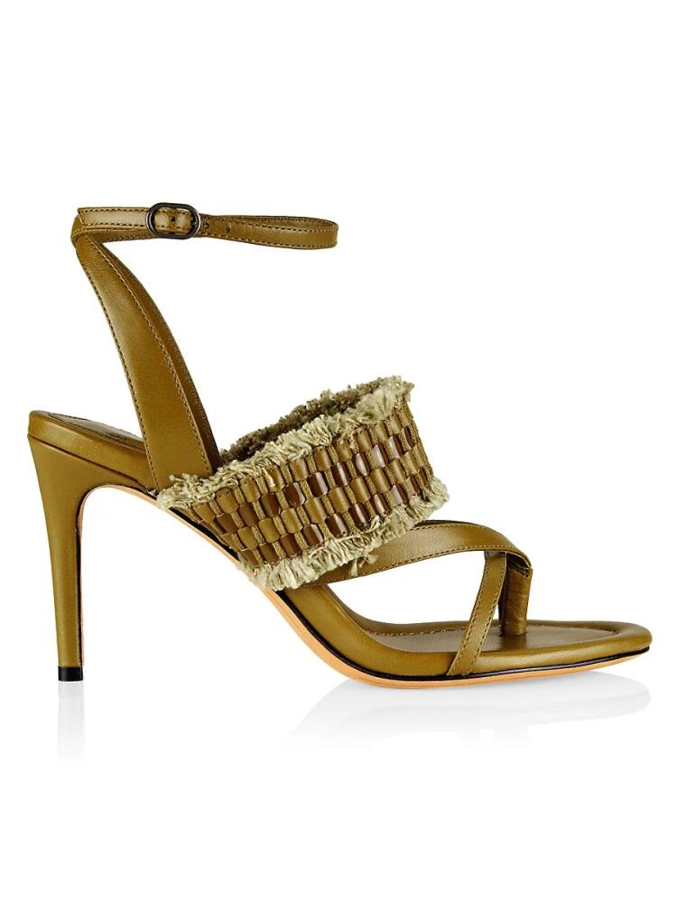 Alexandre Birman Women's Kate Woven Leather Sandals - Hunter Cover