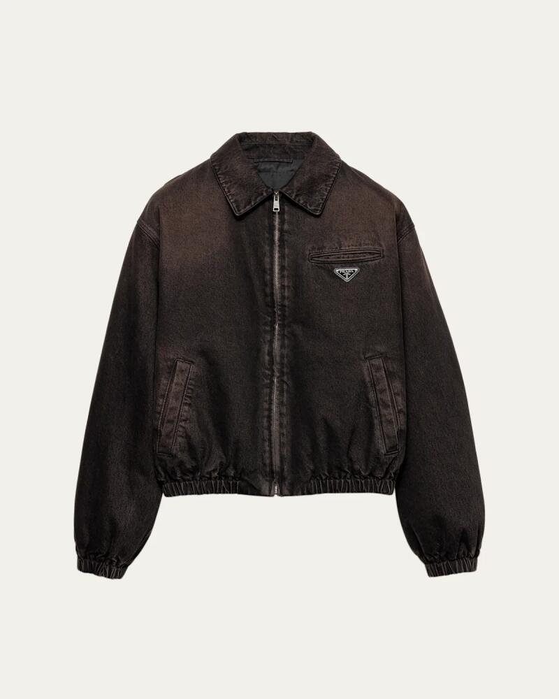 Prada Men's Overdyed Denim Jacket Cover