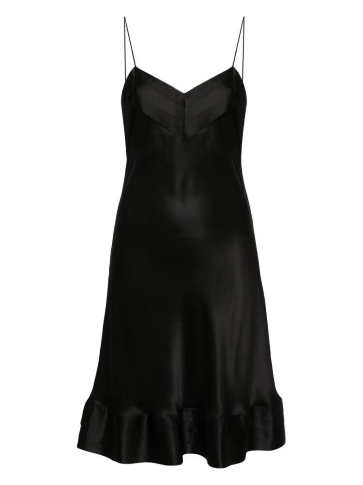 Carine Gilson pleated silk slip dress - Black Cover