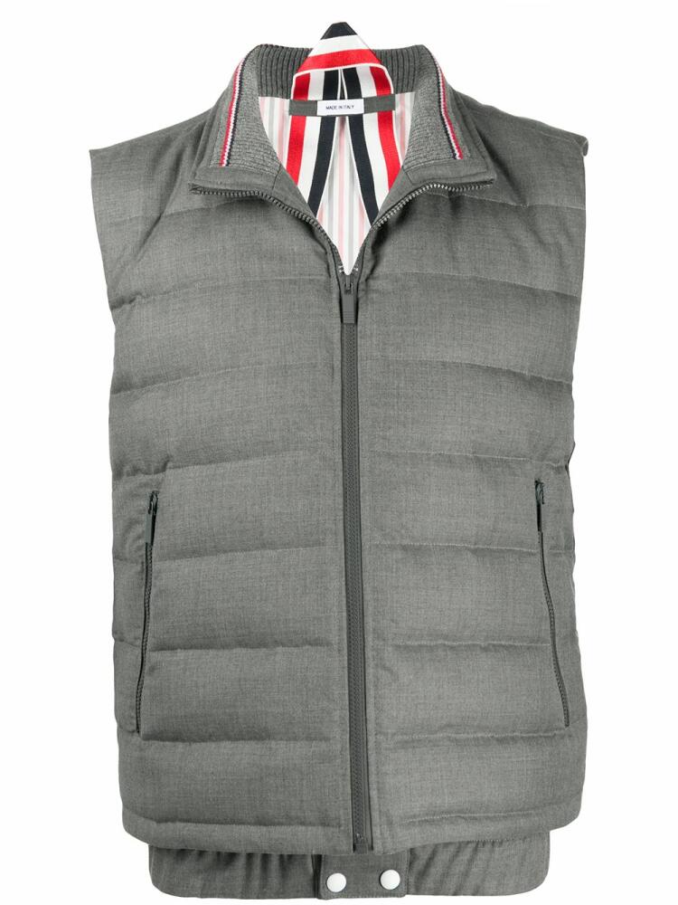 Thom Browne super 120s down-filled ski vest - Grey Cover