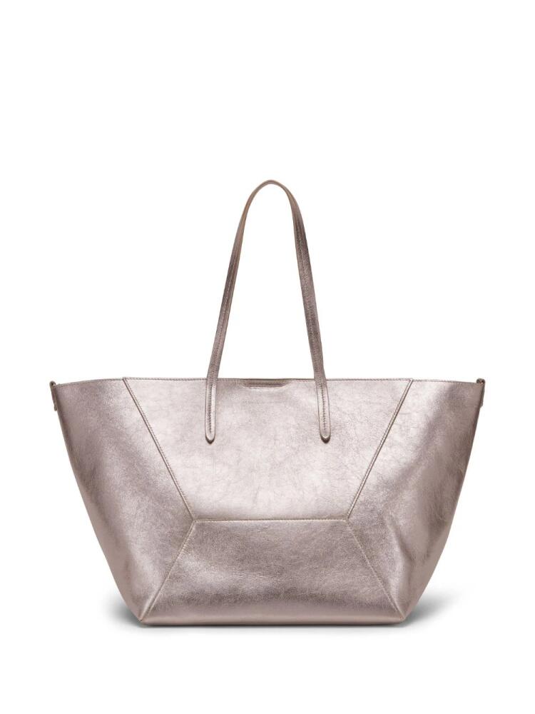 Brunello Cucinelli metallic leather tote bag - Pink Cover