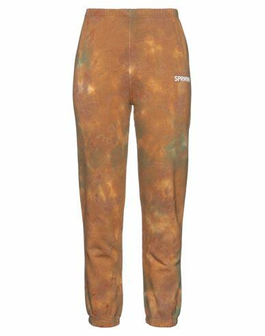 Sprwmn Woman Pants Camel Cotton Cover