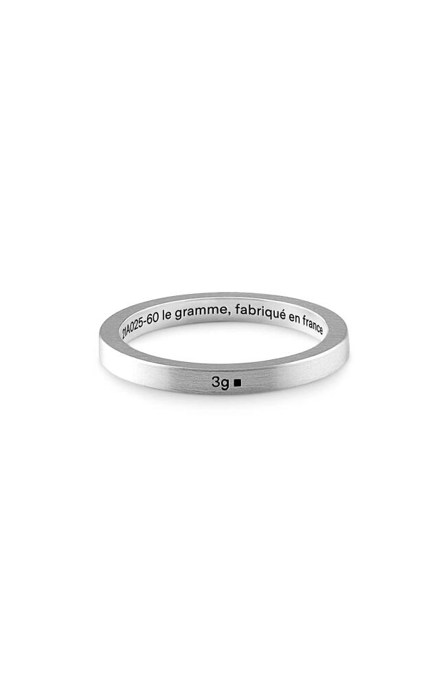 le gramme Men's 3G Brushed Sterling Silver Ribbon Band Ring Cover