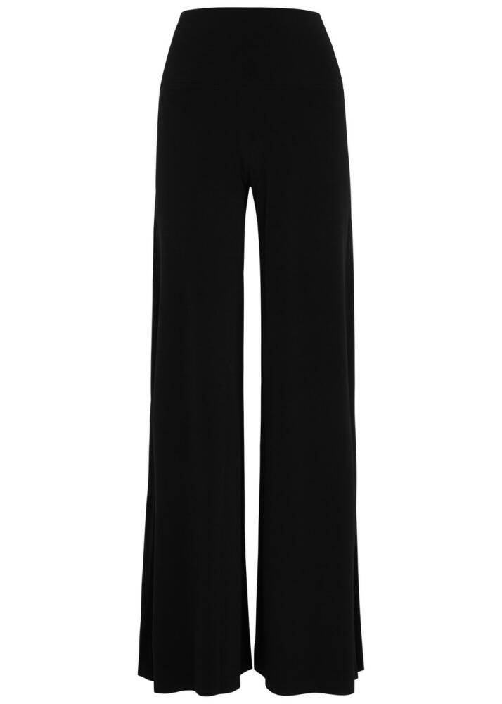 Norma Kamali Elephant Wide-leg Stretch-jersey Trousers - Black Cover