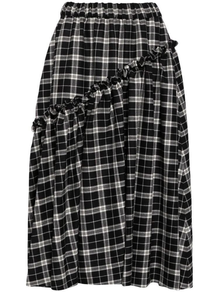 Noir Kei Ninomiya layered checked skirt - Black Cover