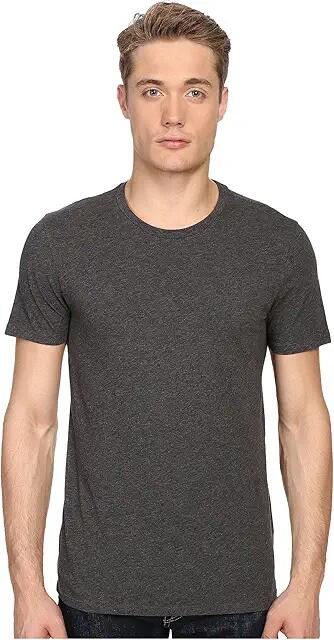 Vince Short Sleeve Pima Cotton Crew Neck Shirt (Heather Carbon) Men's Short Sleeve Pullover Cover