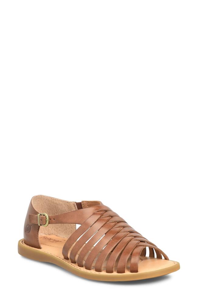 Børn Ida Ankle Strap Sandal in Brown Leather Cover