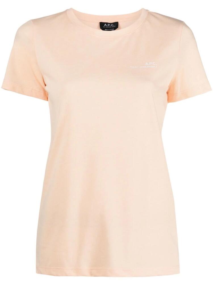 A.P.C. logo-print T-shirt - Orange Cover