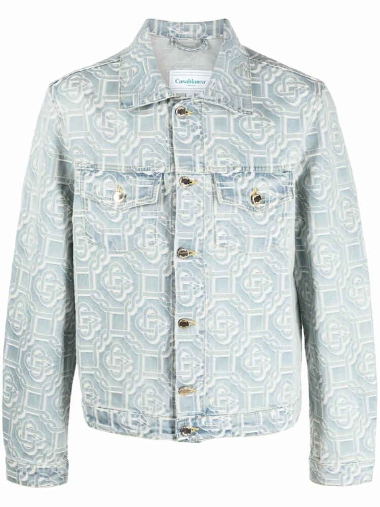 Casablanca Monogram-jacquard denim jacket - Blue Cover