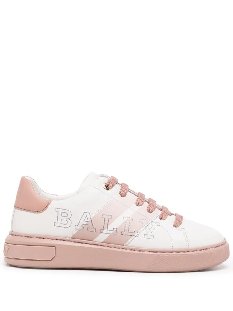 Bally glitter-logo side-stripe sneakers - White Cover