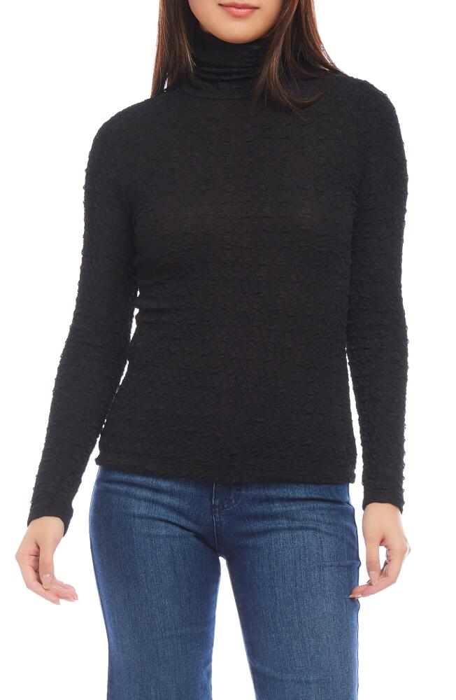 Karen Kane Textured Turtleneck Top in Black Cover