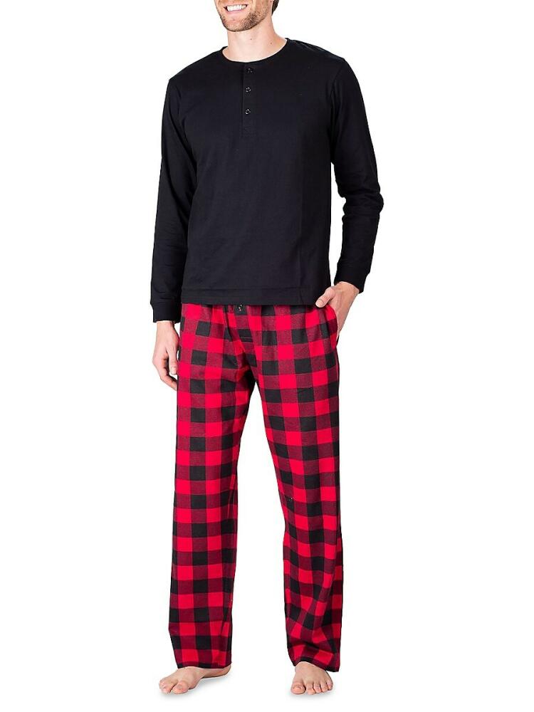 SLEEPHERO Men's 2-Piece Henley & Pajama Pants Set - Black Cover