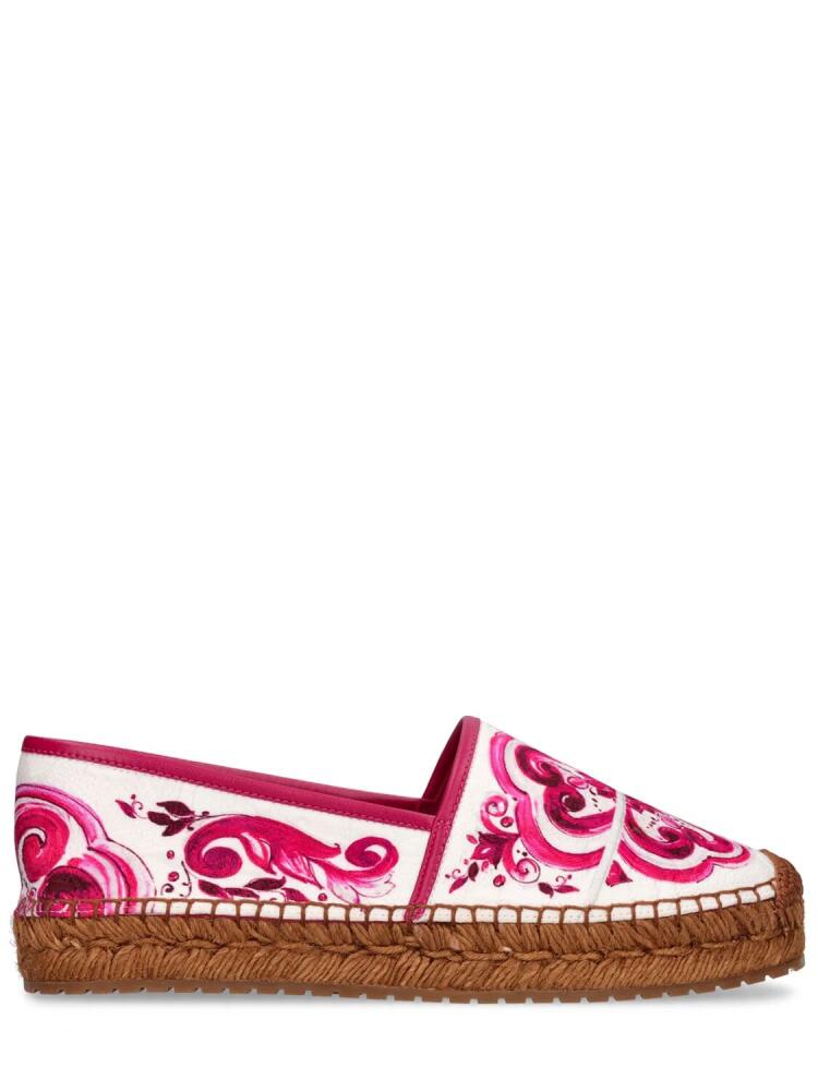 DOLCE & GABBANA 20mm Maiolica Printed Canvas Espadrilles Cover