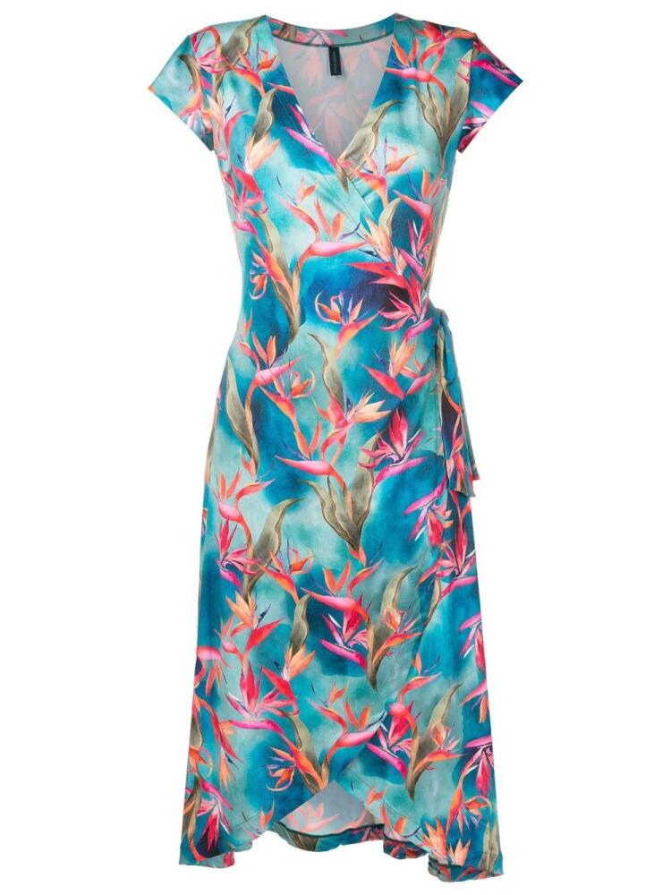 Lygia & Nanny Falcão-printed wrap dress - Blue Cover