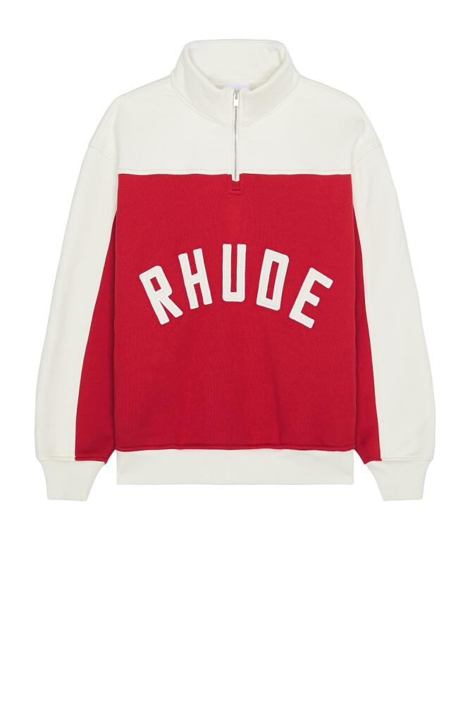 Rhude Rhude Contrast Quarter-Zip Varsity in Red Cover