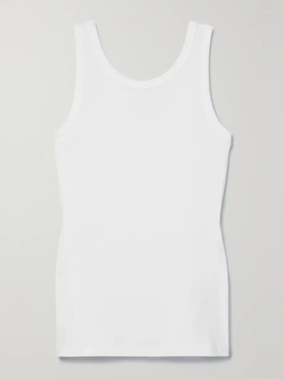 The Row - Essentials Frankie Organic Cotton-jersey Tank - White Cover