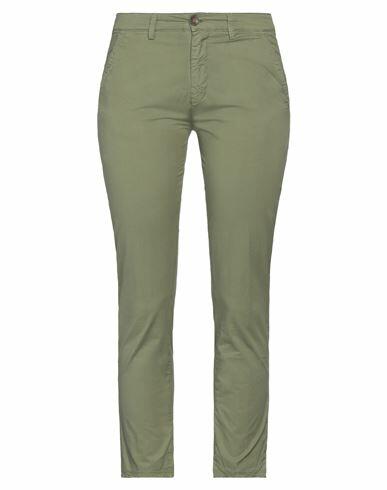 Operà Woman Pants Military green Cotton, Elastane Cover