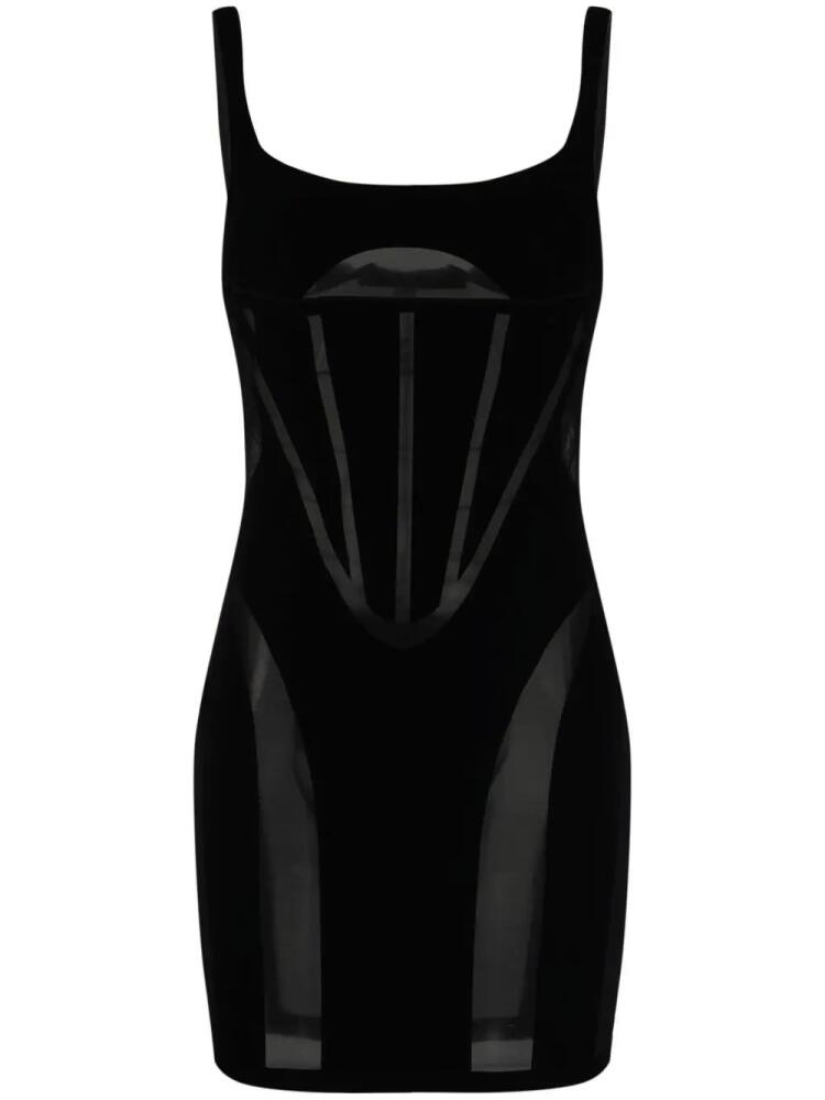 Wolford x Wolford semi-sheer panelled minidress - Black Cover