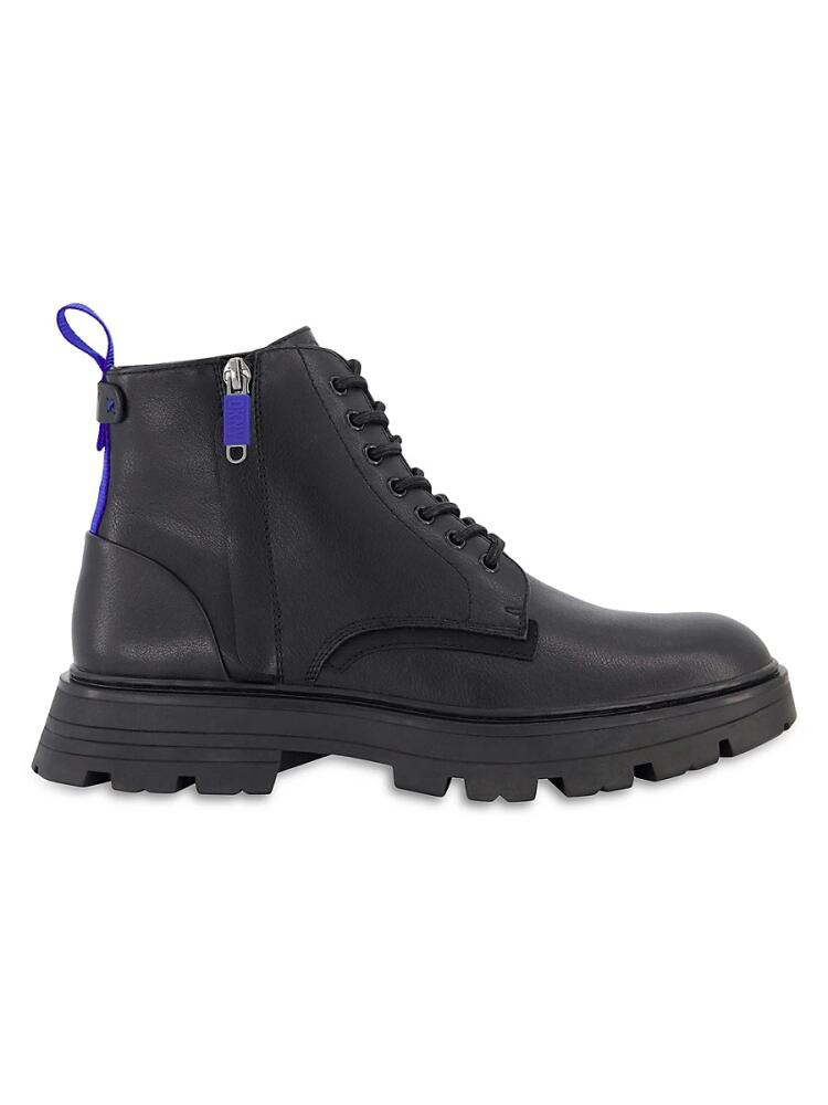 DKNY Men's Side Zip Combat Boots - Black Cover