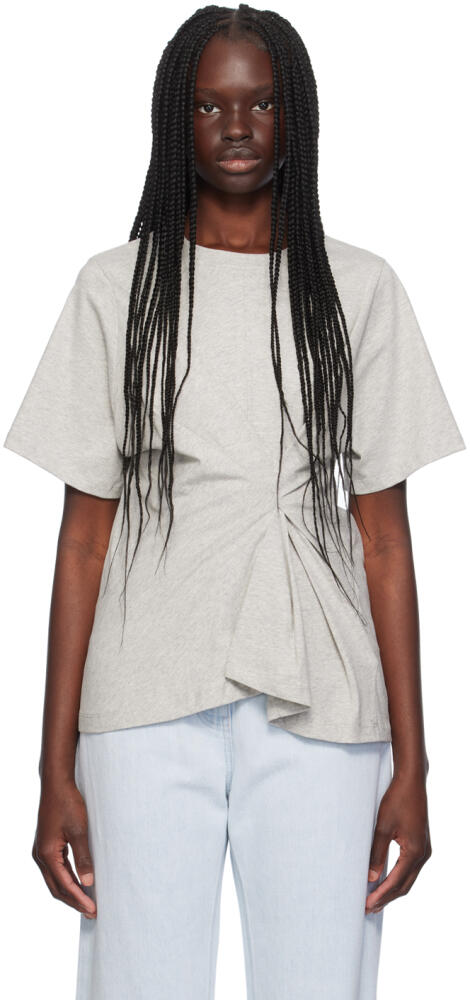 Victoria Beckham Gray Body Twist T-Shirt Cover