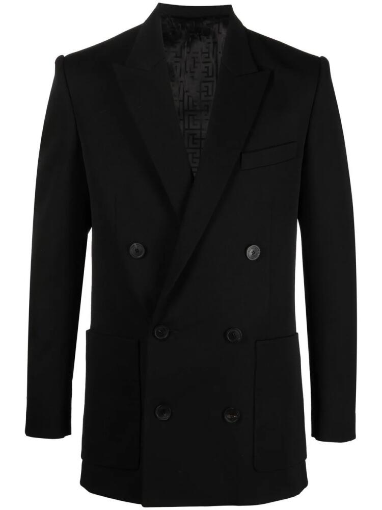 Balmain double-breasted wool blazer - Black Cover