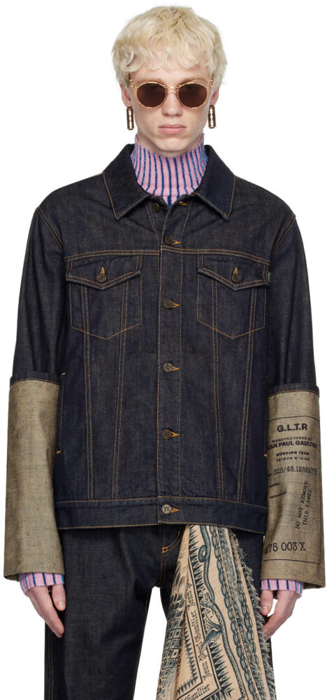 Jean Paul Gaultier Indigo Buttoned Denim Jacket Cover