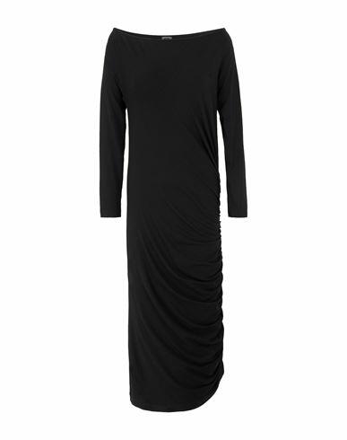 8 By Yoox Cotton Jersey Bardot-neck Midi Dress Woman Midi dress Black Viscose, Elastane Cover