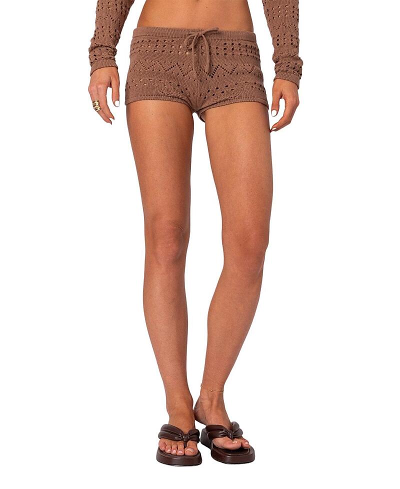 Edikted Betsy Tie Front Knitted Shorts Cover