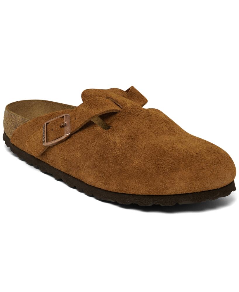 Birkenstock Women's Boston Soft Footbed Suede Leather Clogs from Finish Line - Cork Brown Cover