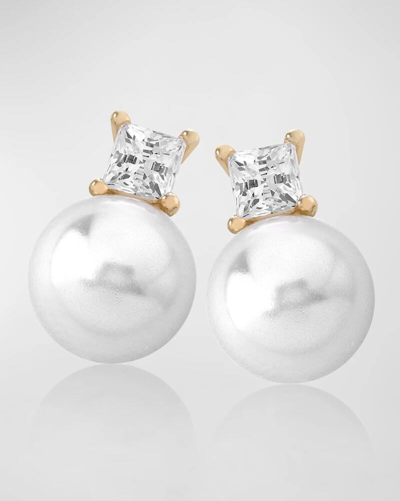 Majorica Selene Square Cubic Zirconia and Pearl Omega Earrings Cover