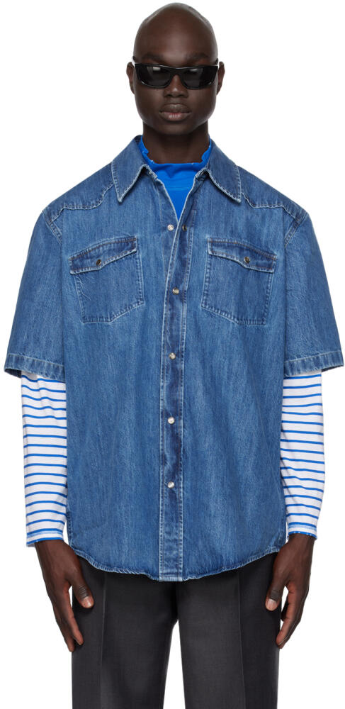 OUR LEGACY Blue Frontier Denim Shirt Cover