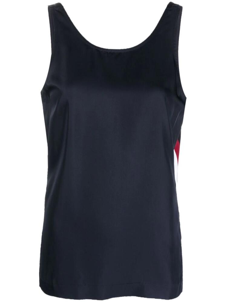 Tommy Hilfiger logo-tape detail sleeveless top - Blue Cover