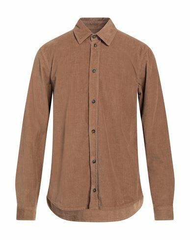 Trussardi Man Shirt Camel Cotton, Elastane Cover