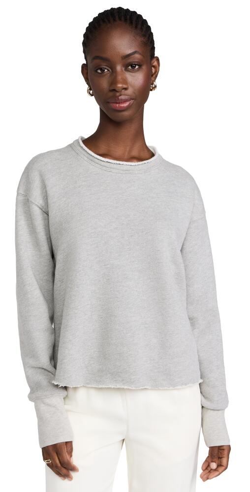 Les Tien Riley Crop Roll Neck Sweatshirt Heather Grey Cover