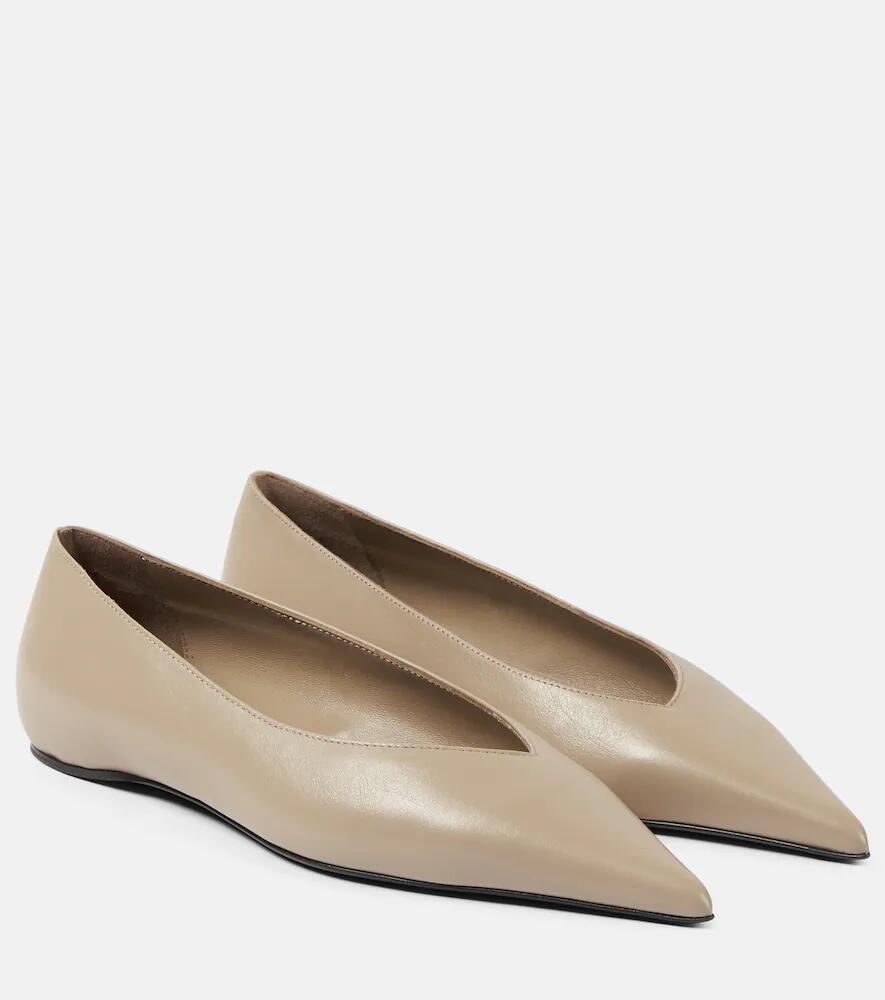 Toteme The Asymmetric leather ballet flats Cover