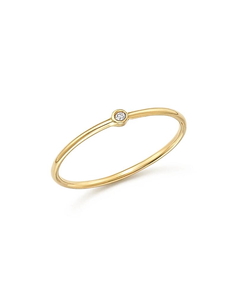 Zoe Chicco 14K Yellow Gold Thin Ring with Diamond Cover