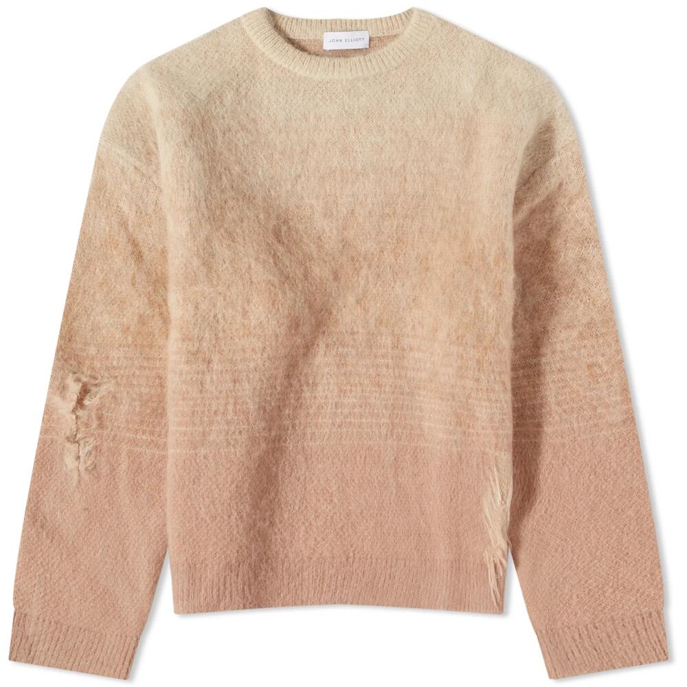 John Elliott Men's Gradient Mohair Crew Knit in Tan Cover