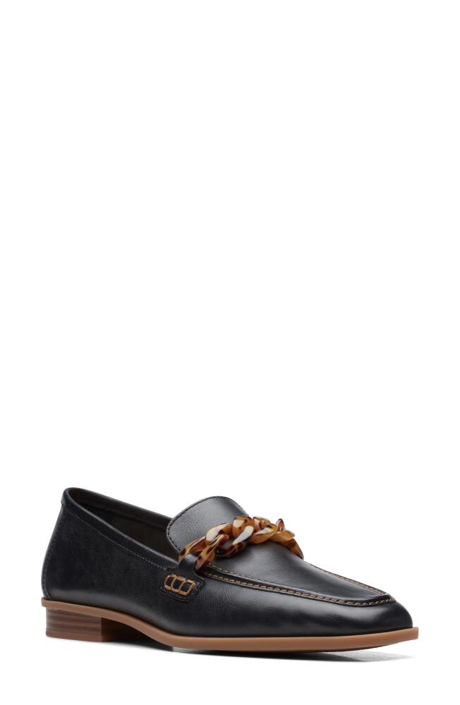 Clarks(r) Sarafyna Iris Loafer in Black Leather Cover