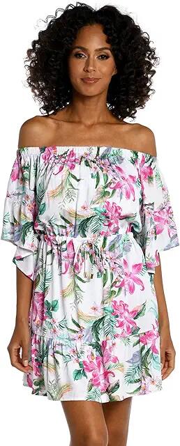 La Blanca Mystic Palms Off-the-Shoulder Dress (Multi) Women's Swimwear Cover