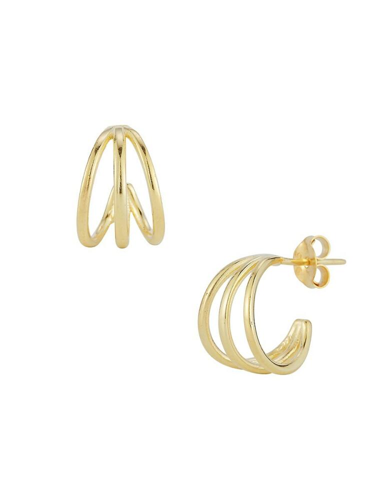 SPHERA MILANO Women's 14K Goldplated Sterling Silver Triple Hoop Earrings Cover