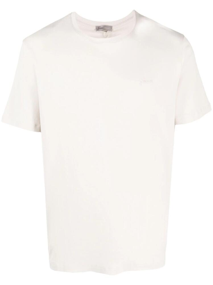 Herno logo-plaque cotton T-shirt - Neutrals Cover