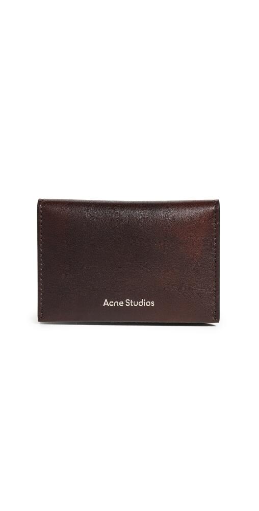 Acne Studios Aged Leather Flap Card Case Dark Brown Cover