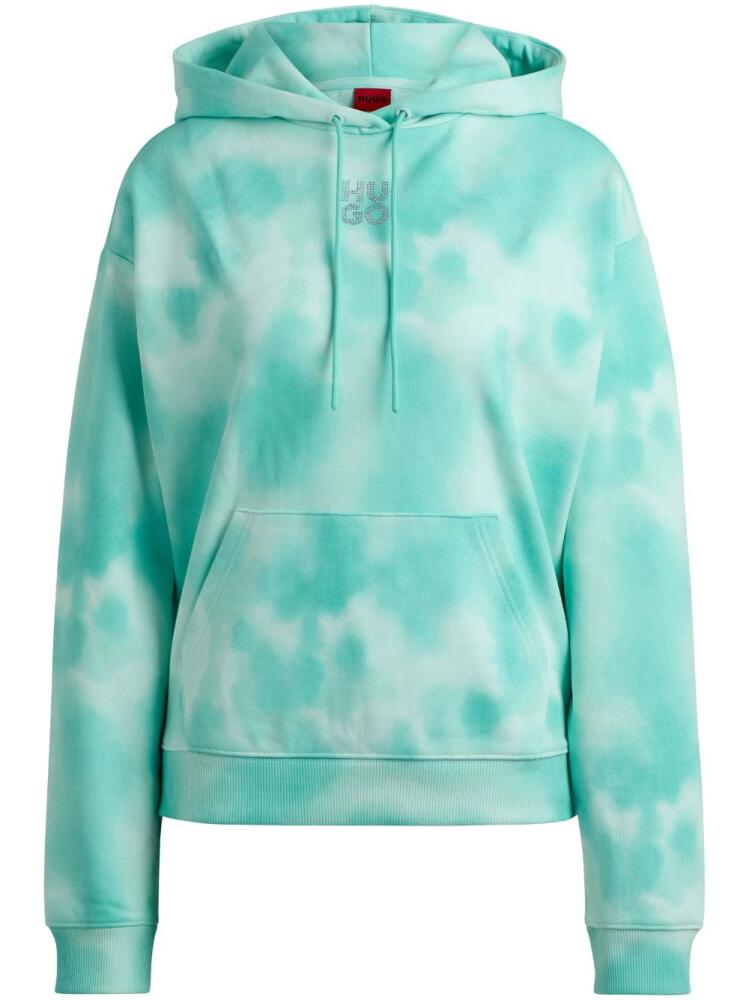 HUGO tie-dye cotton terry hoodie - Blue Cover